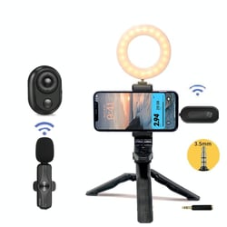 Microphone Sans Fil 3.5mm Avec Trépied Et Lumière Pour Live Et Photographie YONIS