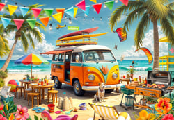 Puzzle 1000 pièces - Camping-Car à la Plage - Bluebird Puzzle