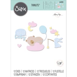 Matrices de découpe Thinlits Sizzix - Hello Baby par Olivia Rose - Métal