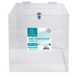Urne transparente fermable à clé 25X25 cm - Cristal - Exacompta