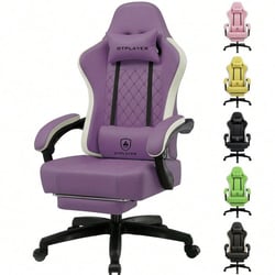 Chaise gaming ergonomique GTPLAYER Papillon - PU - Violet - 55 x 51 x 130 cm