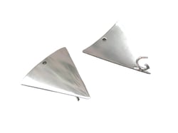 2 Connecteurs triangle lisse 24*22mm argenté