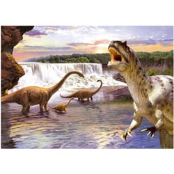 Puzzle plaine de dinosaures : famille de branchiosaures 260 pièces - collection dino - t-rex - castorland