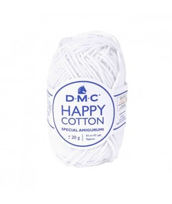 Pelote de 20Gr - coton spécial Amigurumi HAPPY COTTON - PPSC - Oeko Tex- Dmc 762 Blanc