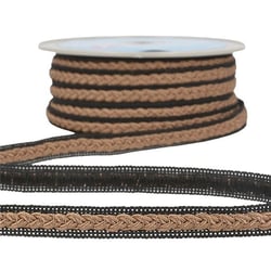 Bobine 20m Galon robe bicolore Marron/noir 14mm