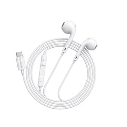 Mayaxess Écouteurs pour iPhone 16 Pro Max Filaires USB-C avec Micro intégré Blanc