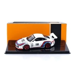 Voiture miniature de collection - IXO - PORSCHE 911 Old and New 997 - 1/43 - Blanc/Bleu/Rouge - Usage intérieur
