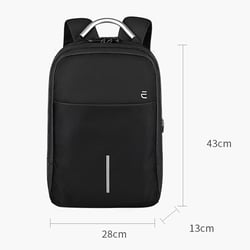 Sac À Dos Ordinateur Antivol Imperméable USB 13-15.6 Pouces Noir Mystérieux YONIS