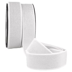 Bobine 20m élastique métal 40mm blanc