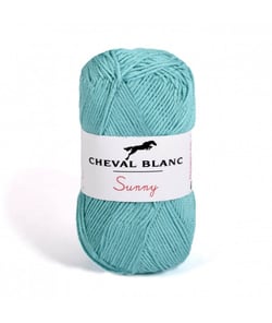 Pelote de coton à tricoter SUNNY UNI - Cheval blanc - PPSC 272 Bleu