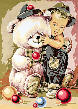 Canevas antique L'enfant de la balle 45x60cm