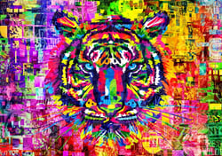 Puzzle 1000 pièces - Wonderful Tiger - Bluebird Puzzle
