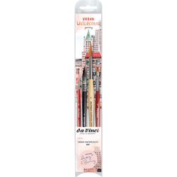 Pinceaux - Aquarelle - 4 formes et tailles - Da Vinci - Urban watercolor set