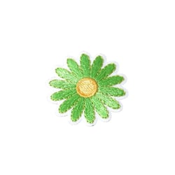 Ecusson thermocollant marguerite vert 3,3cm x 3,3cm