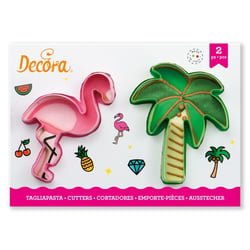 Emportes pièces flamant rose et palmier