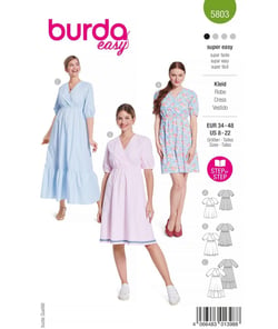 Patron Burda Easy n°5803 – Robe Femme Tailles 34-48 Super Facile taille n°FR 34-48