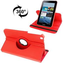 Housse Samsung Galaxy Tab 3 8' T3100 Mode Portrait Paysage Rotation 360° Rouge YONIS