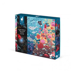 puzzle magique ocean avec lampe - Janod - Bleu