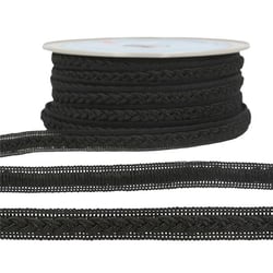 Bobine 20m Galon robe bicolore Noir/noir 14mm