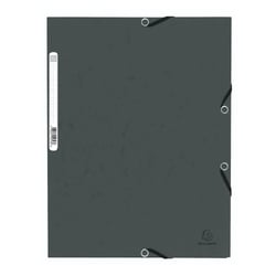 Chemise à élastiques 3 rabats carte lustrée 355g/m2 - Gris - x 50 - Exacompta
