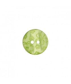Bouton rond Fleurs 12 à 18mm 2 trous - Prym Vert Moyen