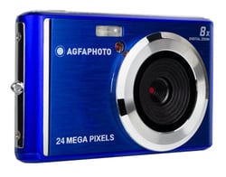 AGFAPHOTO Realishot DC5500 - Appareil Photo Numérique Compact, 24 MP, Ecran LCD 2,4", Zoom Digital 8x, Vidéo HD 720p, Mémoire Externe SD, Batterie Lithium - Bleu