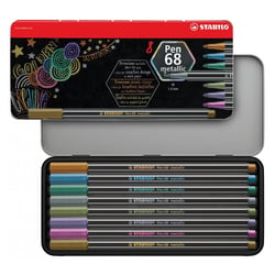 STABILO Feutre Pen 68 metallic, étui en métal de 8