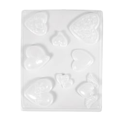 Moule: Coeurs, 8motifs,3,5 - 7cm, taille 23,2x18,3cm