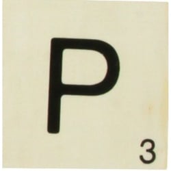 Grande lettre en bois façon scrabble 10 cm Lettre P
