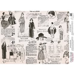 Feuille papier calque, papier velin scrapbooking Fabrika Decoru 30 x 42 cm COUTURE RETRO 0264