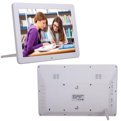 Cadre Photo Numérique LED 12 Pouces Avec Télécommande Et Haut-Parleurs Intégrés Blanc YONIS