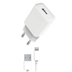 Myway Pack Chargeur Secteur 12W avec Câble USB-A Lightning 1m Charge Rapide Blanc