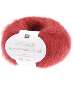 Fil à tricoter Essentials Super Kid Mohair Loves Silk 25 gr - Rico Design 027 Rouge Argile