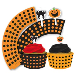 Kit 12 Wrappers et Déco Cupcakes Halloween