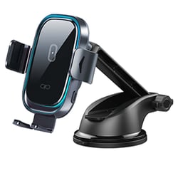 Force Power Support Voiture avec Charge sans Fil 15W Bras Ajustable et Solide Noir