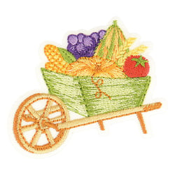 Ecusson thermocollant d'automne brouette 5cm x 4cm