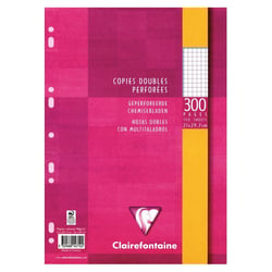 Copies doubles - Petits carreaux - Perforées - A4 - Paquet de 300 - Clairefontaine