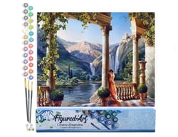 Peinture par Numéro Figured'Art - Une Déesse au bord de l'eau - Kit de Loisir Créatif DIY Numéro d'Art Complet - 40x50cm sans châssis en bois