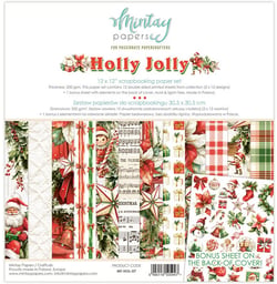 Pochette de 13 feuilles recto verso Holly Jolly MINTAY