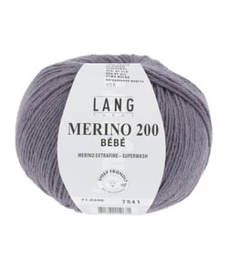 Pelote de laine à tricoter pour layette MERINO 200 BEBE - Lang Yarns 390 Bleu