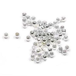 300 perles à écraser rondes métal argenté diamètre 2 mm - création bijoux perles