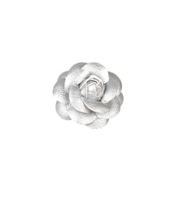 Broche fleur camélia 7 cm argent