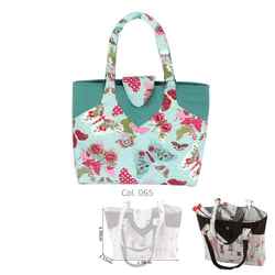 Sac couture/tricot 35cmx11cmx38cm fleuri bleu