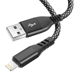 Moxie Câble pour iPhone en nylon tressé 1,2m, USB vers Lightning Noir