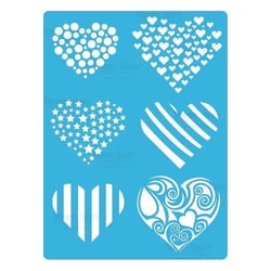 Pochoir plastique souple réutilisable 18,5 x 14,5 cm Fabrika Decoru COEUR DECORE 110