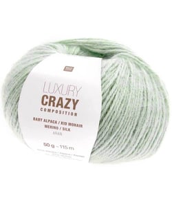 Fil exceptionnel à tricoter Luxury Crazy Composition Aran - Rico Design 012 Vert Menthe