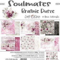 6 papiers scrapbooking 30 x30 cm Craft O' Clock SOULMATES