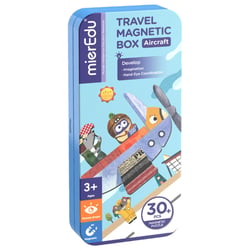 MierEdu BOÎTE DE PUZZLE MAGNÉTIQUE voyage: AVIONS 9x3,3x20,3cm, contient 2  scènes et plus de 30 pièces de puzzle magnétiques, dans une boîte en métal, 3+