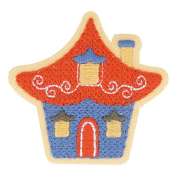 Ecusson thermocollant jardin nordique maison 5cm x 5cm