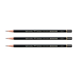 Lot de 3 crayons graphite TOMBOW MONO 100 - Dureté 3H